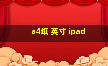 a4纸 英寸 ipad